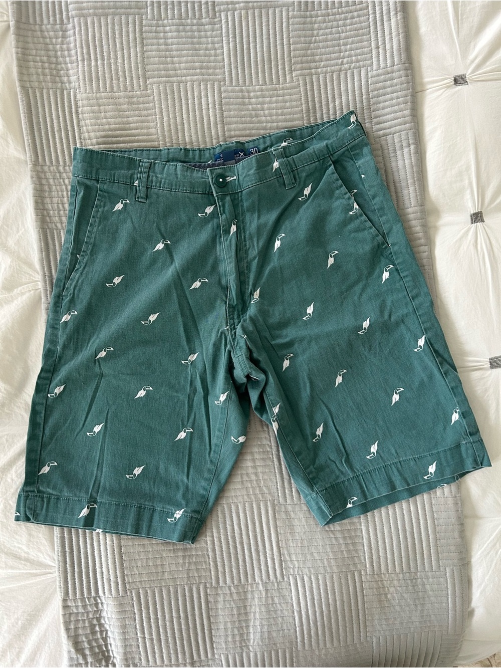 Men's Green Toucan Patterned Shorts